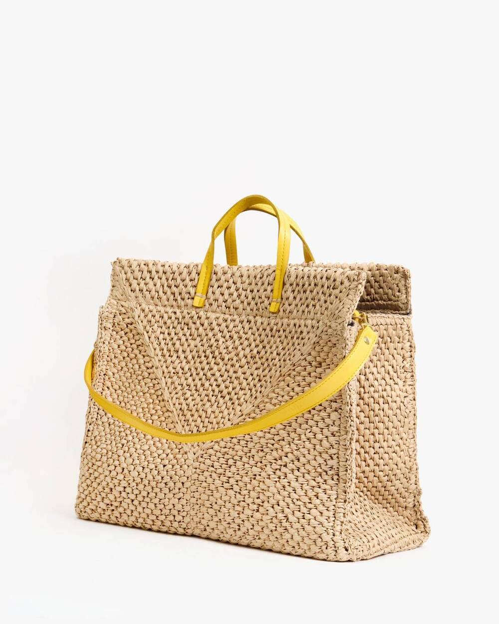 NEW CLARE V. dune raffia summer simple tote in natural